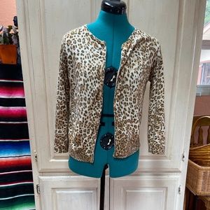 Women's Leopard print cardigan sweater